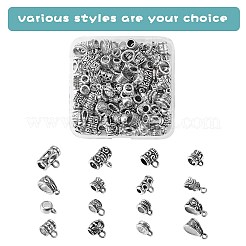 160Pcs 16 Style Tibetan Style Alloy Tube Bails&nbsp;TIBE-SZ0001-06