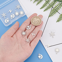 16Pcs 4 Style 201 Stainless Steel Pendants&nbsp;STAS-DC0001-69