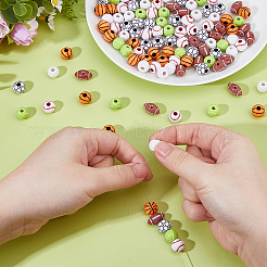 120Pcs 6 Styles Craft Style Acrylic Beads&nbsp;MACR-DC0001-19