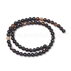 Natural Black Agate Beads Strands&nbsp;G-L555-04-6mm