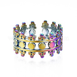 304 Stainless Steel Hollow Wide Band Cuff Ring&nbsp;RJEW-N038-071