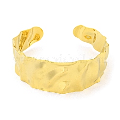 Ion Plating(IP) 304 Stainless Steel Textured Open Cuff Bangles for Women&nbsp;STAS-M001-15G