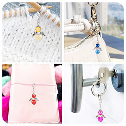 Angel ABS Plastic Imitation Pearl & Alloy Pendant Decorations&nbsp;HJEW-TA00236
