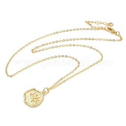 Brass Pendants Necklaces for Women&nbsp;NJEW-B092-05G