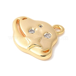 Brass Micro Pave Clear Cubic Zirconia Pendants&nbsp;KK-U064-09G