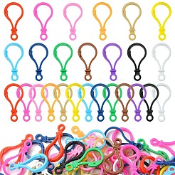 Opaque Solid Color Bulb Shaped Plastic Push Gate Snap Keychain Clasp Findings&nbsp;KY-YW0001-55