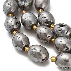 Electroplated Natural Druzy Geode Crystal Beads Strands&nbsp;G-F833-O01-01D