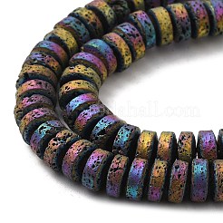Electroplated Natural Lava Rock Beads Strands&nbsp;G-Q1009-F01-01E
