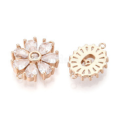 Brass Cubic Zirconia Links/Connector Charms&nbsp;KK-T072-45G