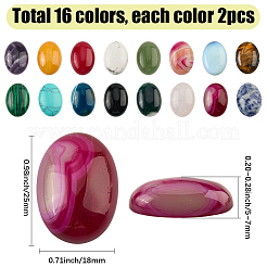 32Pcs 16 Styles Natural & Synthetic Mixed Gemstone Cabochons&nbsp;G-SP0001-39