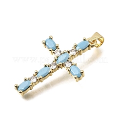 Brass Pave Cubic Zirconia Pendants&nbsp;CU-CBAE7DF-11G-A05
