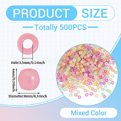 500Pcs Luminous Transparent Acrylic Beads&nbsp;LACR-TA0001-09