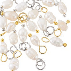 20Pcs 2 Colors Grade A Natural Cultured Freshwater Pearl Rice Charms&nbsp;PALLOY-AB00254