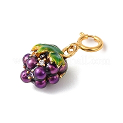 925 Sterling Silver Pave Cubic Zirconia & Enamel Pendant Decorations&nbsp;STER-G050-01G