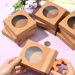 12pcs Square Kraft Paper Storage Gift Boxes&nbsp;CON-YW0001-83