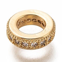Brass Micro Pave Clear Cubic Zirconia Charms&nbsp;ZIRC-B002-41-01G