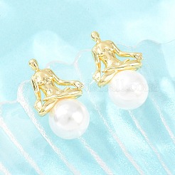 Brass Stud Earrings&nbsp;EJEW-G471-44G