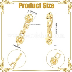 8Pcs 2 Colors Brass Micro Pave Clear Cubic Zirconia Fold Over Clasps&nbsp;KK-CJ0005-92