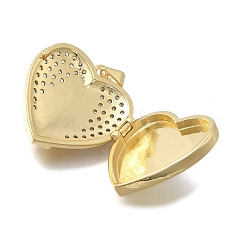 Brass Micro Pave Clear Cubic Zirconia Locket Pendants&nbsp;KK-D431-031A-G