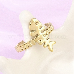 304 Stainless Steel Cuff Open Rings for Women&nbsp;RJEW-A102-01G