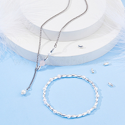 30Pcs Oval 925 Sterling Silver Beads&nbsp;STER-DC0001-71