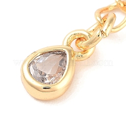 Brass with Cubic Zirconia Chain Extender&nbsp;KK-B102-41G