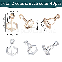 80Pcs 2 Colors Alloy Pinch Bails&nbsp;FIND-SC0007-67