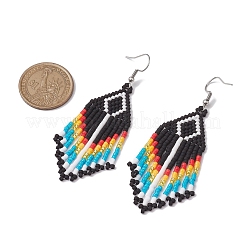 Boho 304 Stainless Steel with Glass Dangle Stud Earring&nbsp;EJEW-MZ00174