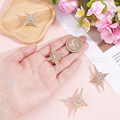 4Pcs Alloy Rhinestone Lapel Pins for Backpack Clothes&nbsp;JEWB-HY0001-64A