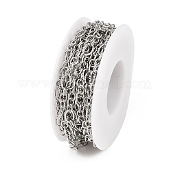 304 Stainless Steel Textured Oval Link Chains&nbsp;CHS-P028-12P