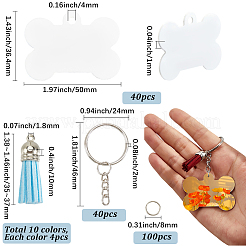 DIY Blank Double-sided Heat Transfer Aluminium Pendant Keychain Making Kits&nbsp;DIY-SP0005-26C