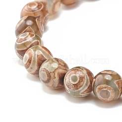 Natural DZi Agate Stretch Bracelet with Buddha Head&nbsp;BJEW-JB07706