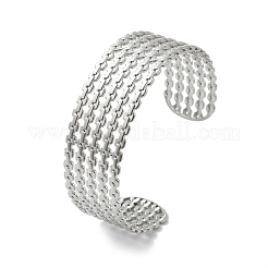 Hollow Out 304 Stainless Steel Cuff Bangles for Women&nbsp;BJEW-Z096-01P