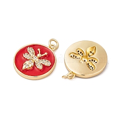 Brass Micro Pave Cubic Zirconia Pendants&nbsp;KK-E108-02G