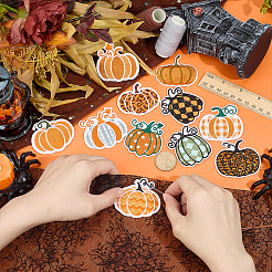 12Pcs 12 Styles Pumpkin Polyester Computerized Embroidery Cloth Iron on/Sew on Patches&nbsp;PATC-HY0001-97