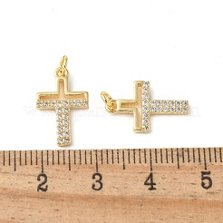 Brass Micro Pave Clear Cubic Zirconia Pendants&nbsp;KK-Q031-35G-03