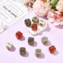 12Pcs 4 Colors Opaque Acrylic and Alloy Beads&nbsp;SACR-CJ0011-88