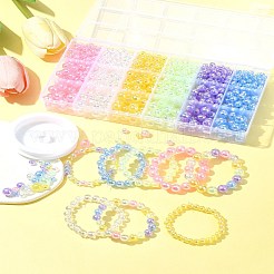 DIY Round Transparent Acrylic Beads Bracelets Making Kits&nbsp;DIY-FS0008-17