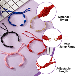 10Pcs 5 Colors Adjustable Braided Nylon Cord Bracelet Making&nbsp;AJEW-TA0001-25