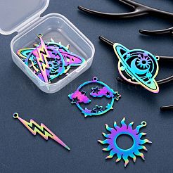 8Pcs 4 Style Ion Plating(IP) 201 Stainless Steel Pendants&nbsp;STAS-LS0001-66MC