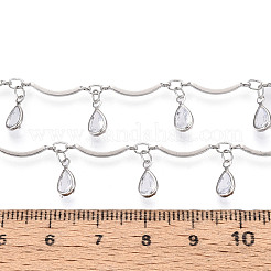 Brass Glass Scalloped Bar Chains&nbsp;CHC-T018-07P