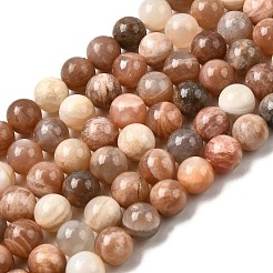 Round Natural Multi-Moonstone Beads Strands&nbsp;G-I176-09-10mm