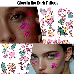 20 Sheets Luminous Water Proof Removable Temporary Tattoos Stickers&nbsp;AJEW-SP0002-81C