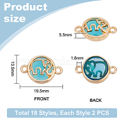 36Pcs 18 Styles Glass Connector Charms&nbsp;GLAA-PH0002-80