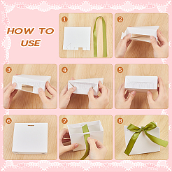 Paper Candy Gift Boxes with Yellow Green Ribbon&nbsp;CON-WH0177-002A