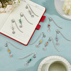 15Pcs 5 Styles Tibetan Style Alloy Bookmarks&nbsp;AJEW-HS00006
