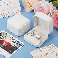 2Pcs PU Leather Rings/Earrings Storage Box with with Lint&nbsp;AJEW-BBC0002-23B