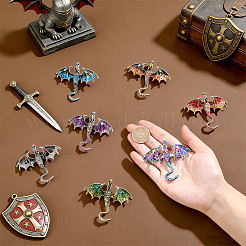 7Pcs 7 Colors Dragon Enamel Pins&nbsp;JEWB-HY0001-65