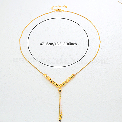 Fashion Minimalist Brass Round Ball Women's Tassel Pendant Necklaces for Daily Wear&nbsp;FW0010