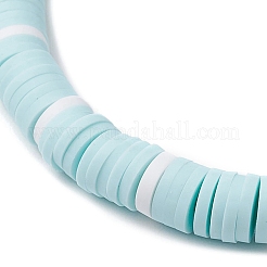 Flat Round Handmade Polymer Clay Heishi Beaded Stretch Bracelets&nbsp;BJEW-JB11711-02